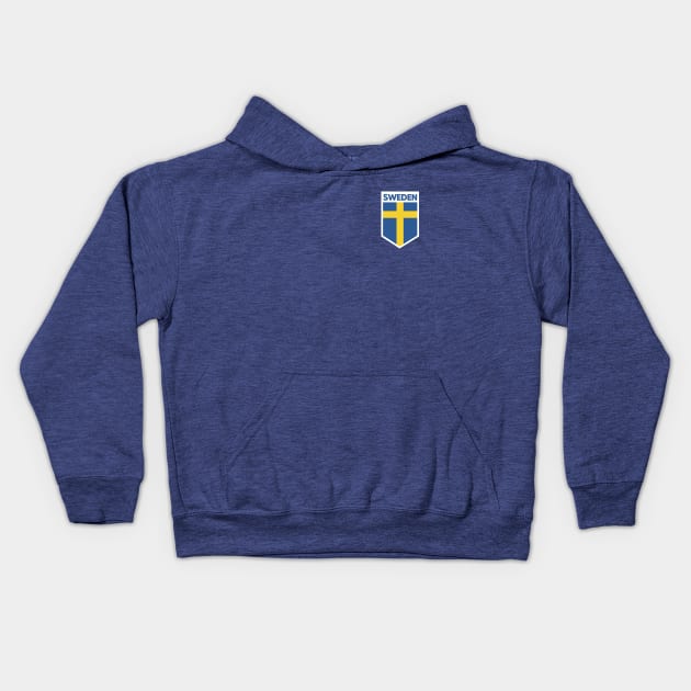 Sweden Flag Emblem Kids Hoodie by SLAG_Creative